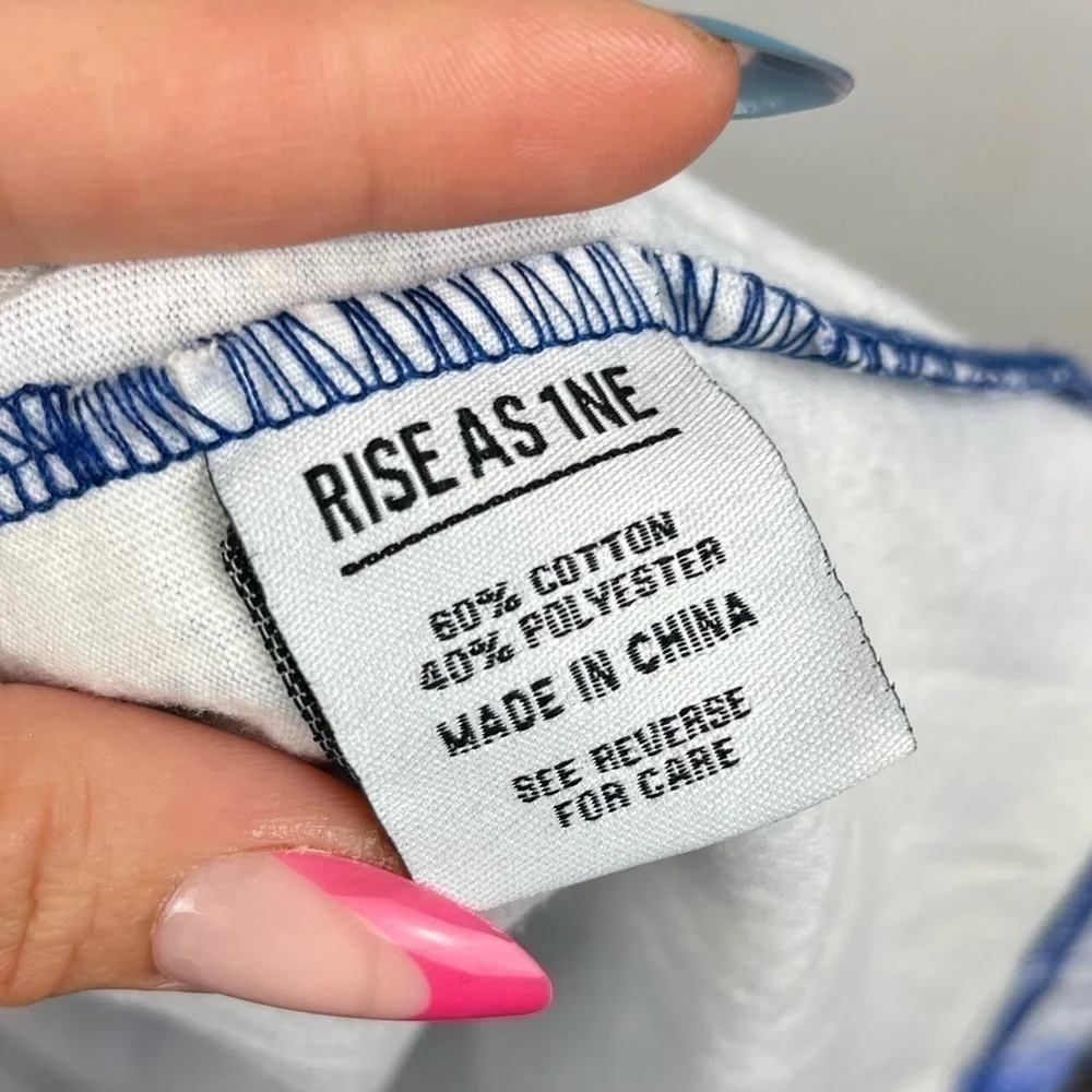 rise As 1ne Mens Short Sleeve Graphic Tee Blue White Cloud - Picture 10 of 11